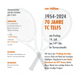             TC Telfs 70-jähriges Bestandsjubiläum
    
